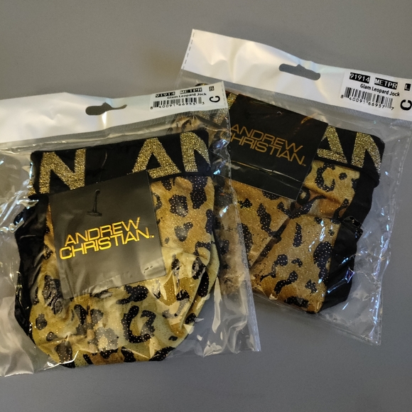 Andrew Christian Glam Leopard Jock gold S L NWT - Picture 5 of 7
